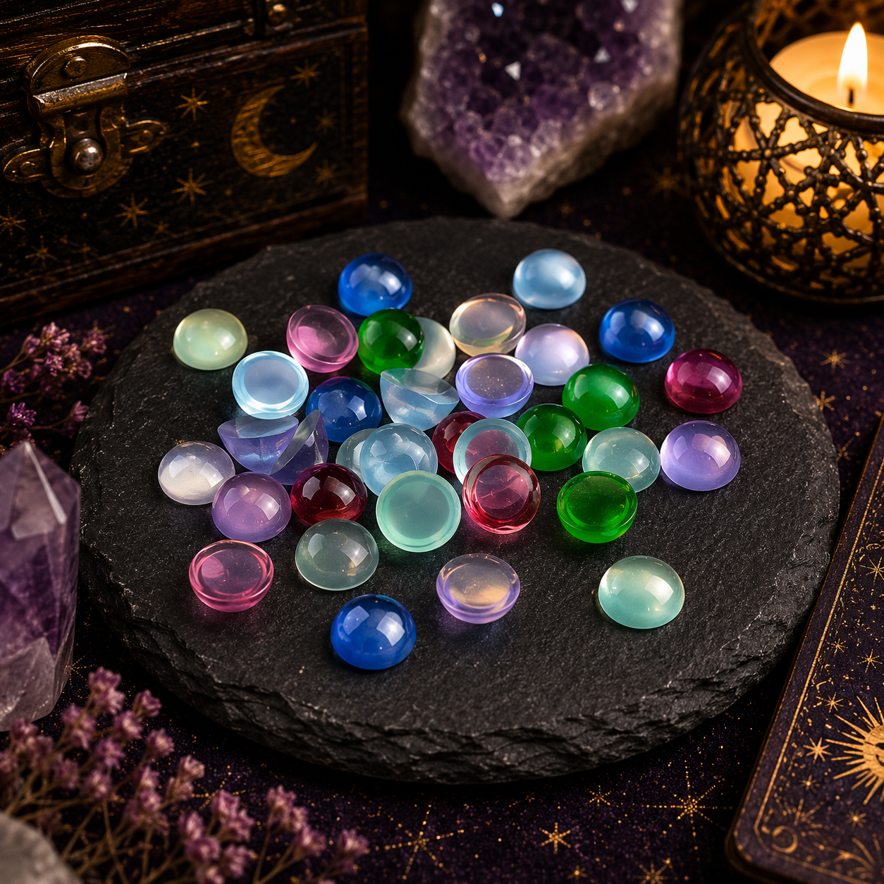 Cabochon Féérique en résine translucide – 10 mm (À l'unité)