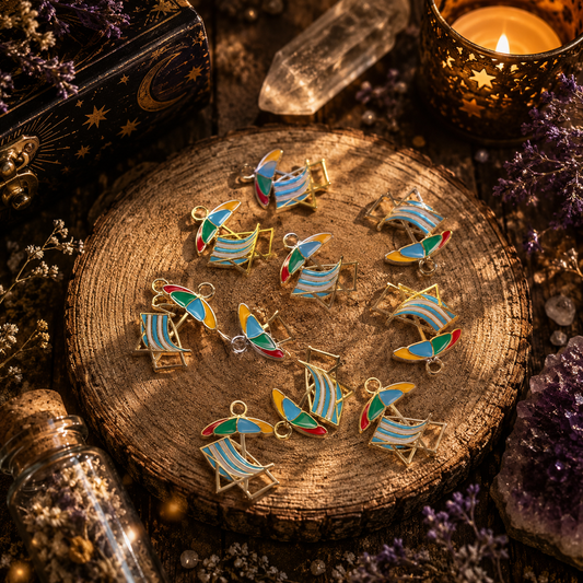 Lot de 10 Pendentifs Transat & Parasol Émaillé